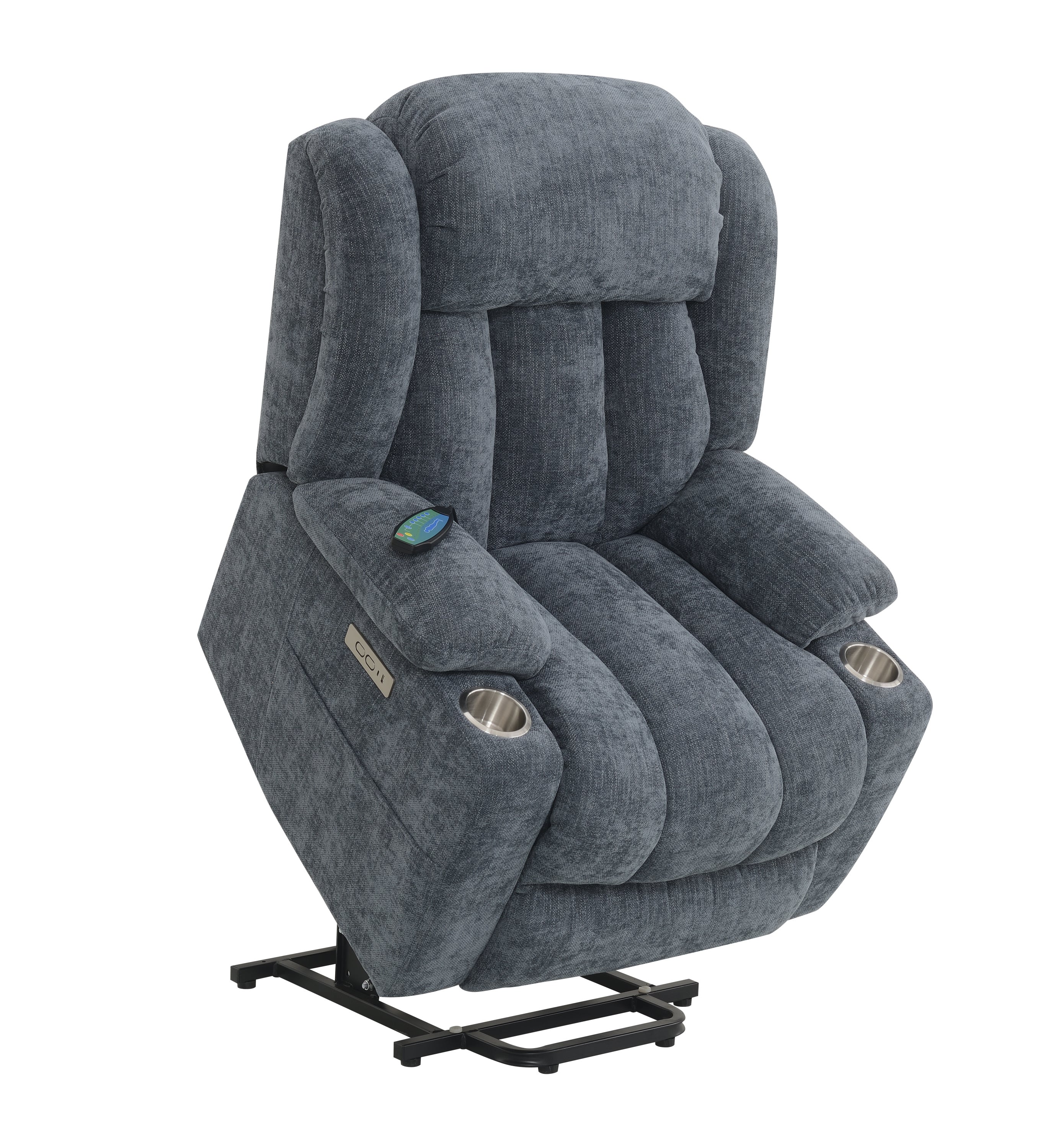 ACME Omarion Power Recliner w/Lift, Heating & Massage, Blue Velvet LV02996 - Value Lift Chairs 