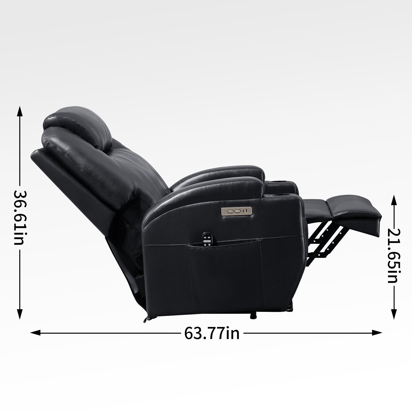 Up to 350lbs Okin Motor Power Lift Recliner Chair for Elderly, Heavy Duty Motion Mechanism with 8-Point Vibration Massage and Lumbar Heating, Two Cup Holders and USB Charge Port, Black - Value Lift Chairs 