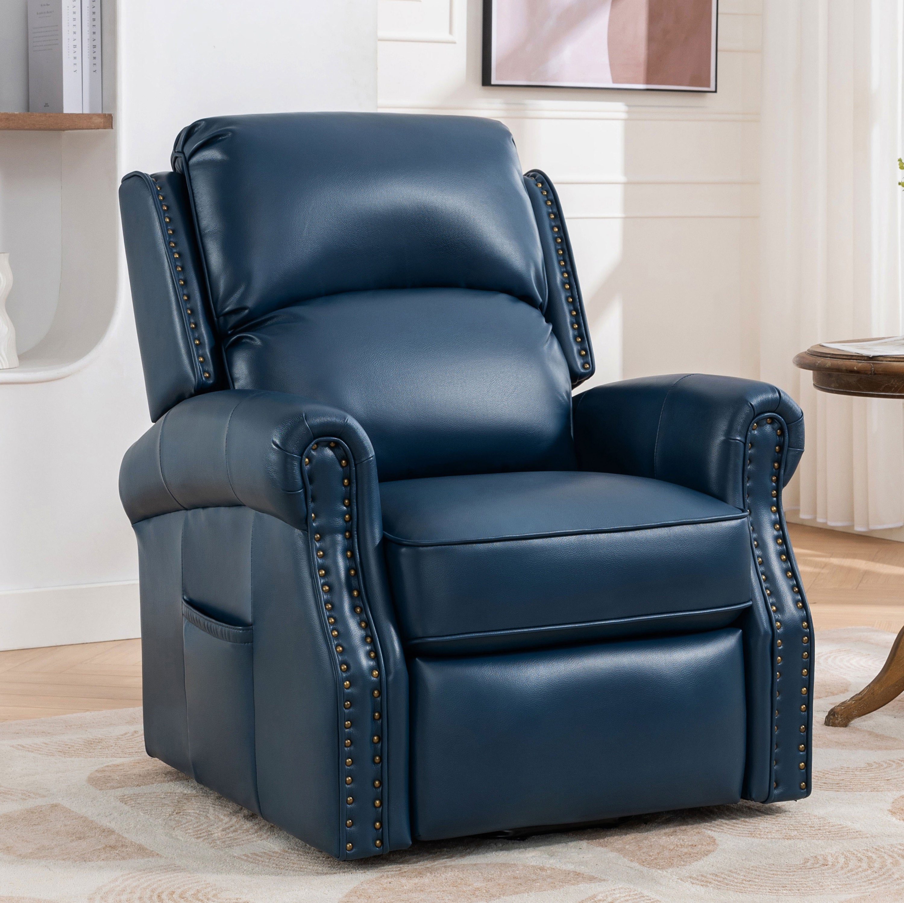 Lehboson Lift Recliner Chair, Electric Power Lift Recliner Chair for Elderly With Eight Points Massage And Heating,(Navy Blue) - Value Lift Chairs 