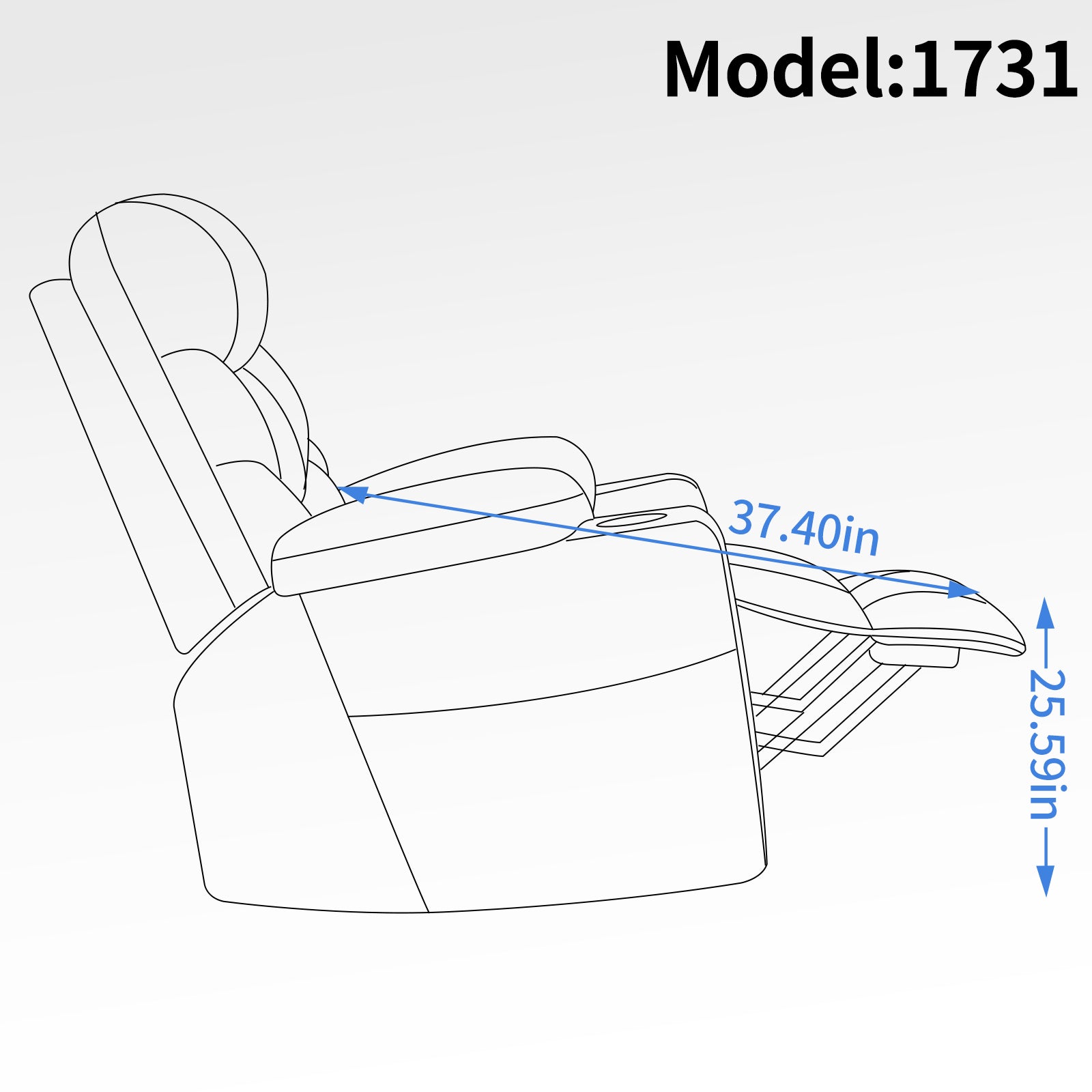 Up to 350 LBS Power Lift Recliner Chair, Heavy Duty Motion Mechanism with 8-Point Vibration Massage and Lumbar Heating, Cup Holders, USB and Type-C Ports, Removable Cushions, Blue - Value Lift Chairs 