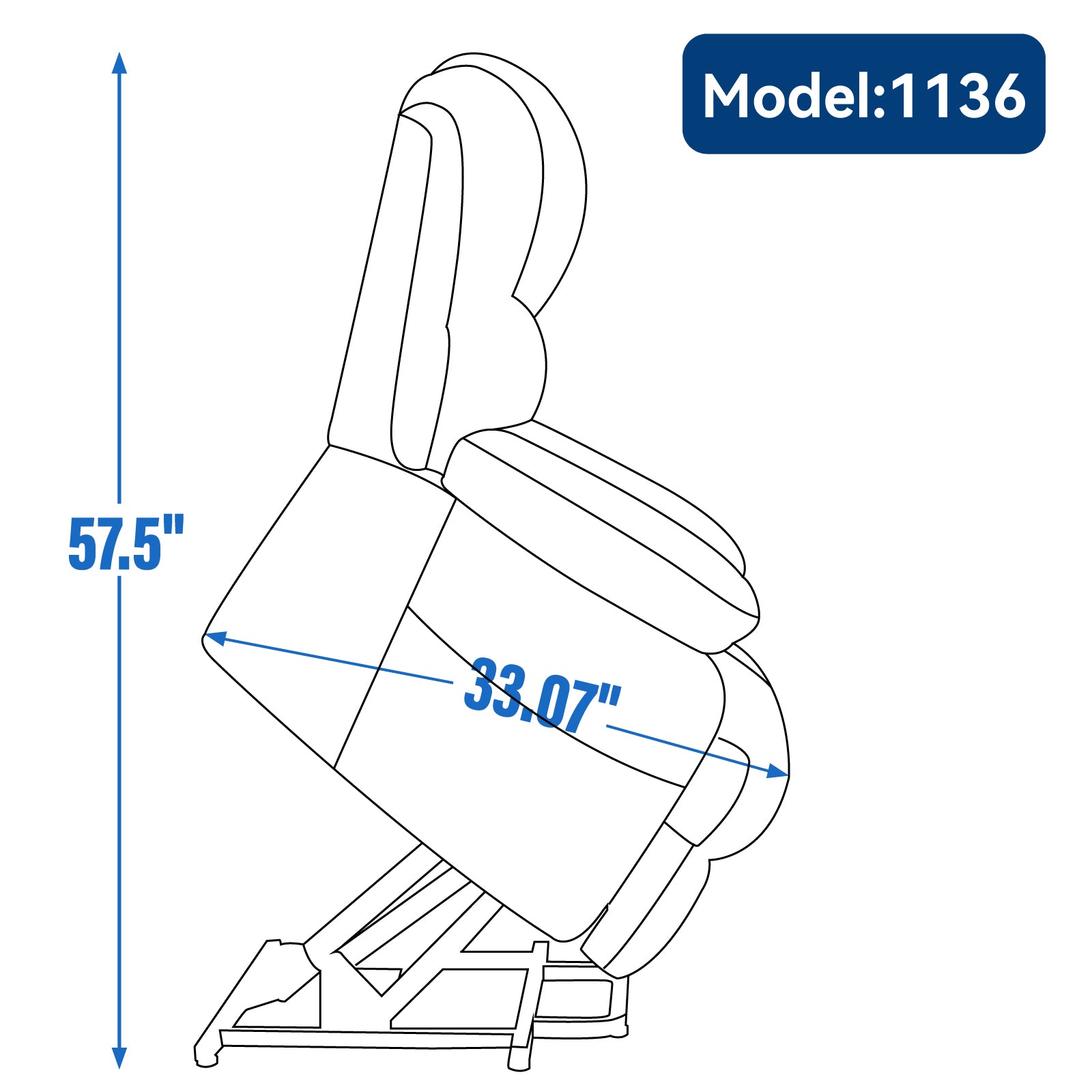 Oversized Chenille  Lift Recliner Chair with  Massage and Lumbar Heating