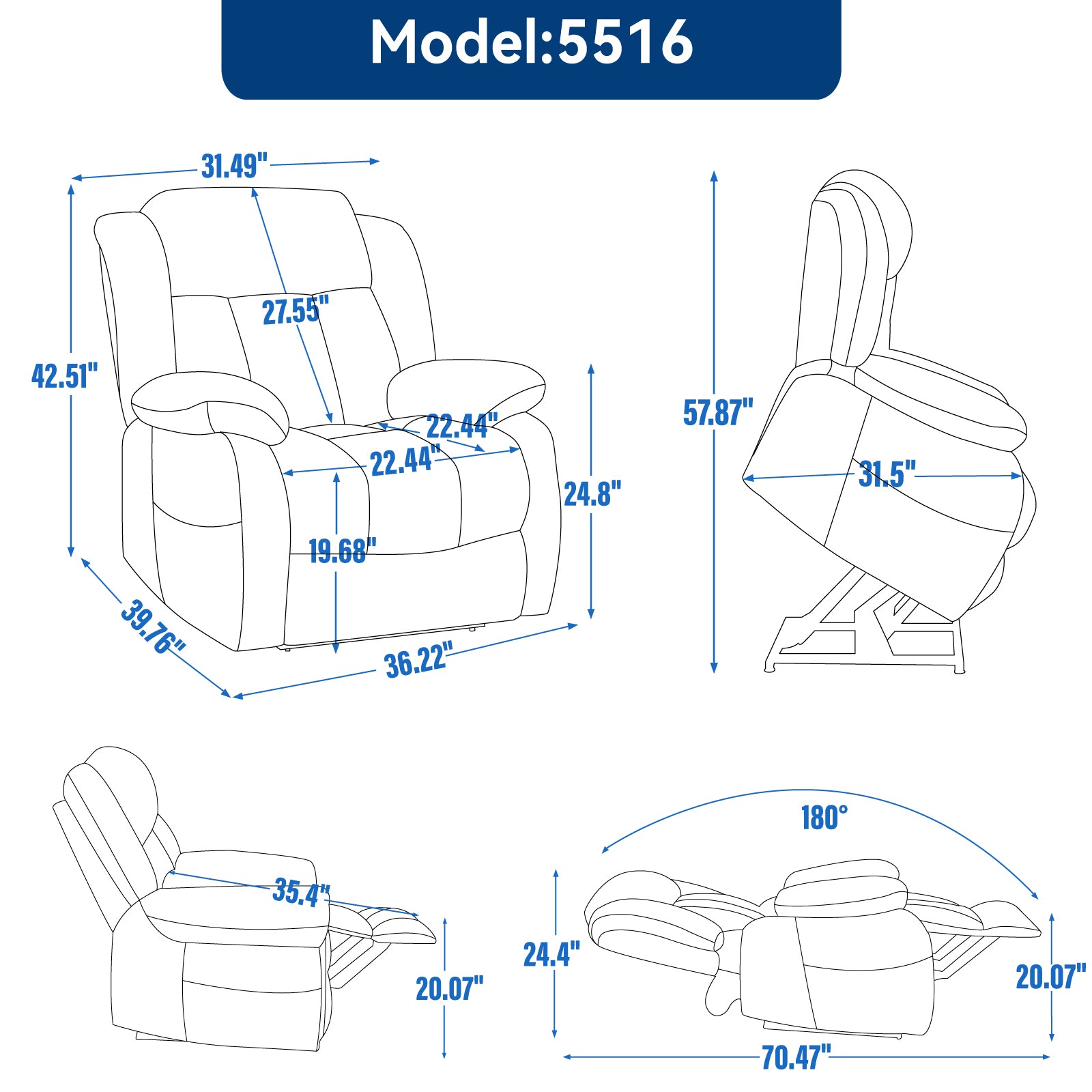 Dual Motor Infinite Position Up to 350 LBS Electric Medium size Brown Power Lift Recliner Chair with 8-Point Vibration Massage and Lumbar Heating