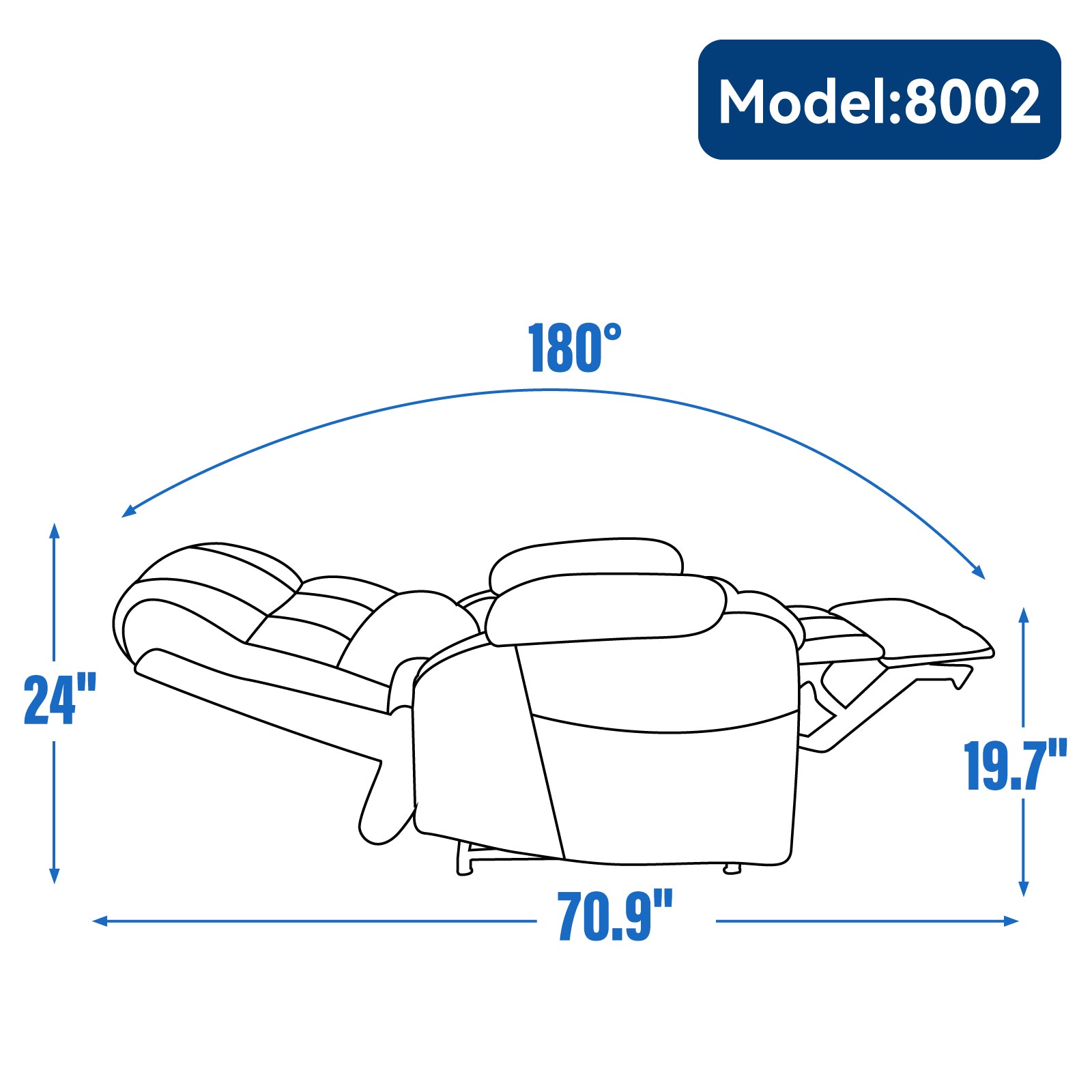 Blue Dual Motor Infinite Position Up to 350 LBS Chenille Power Lift Recliner Chair, Heavy Duty Motion Mechanism with 8-Point Vibration Massage and Lumbar Heating, Dual Cup Holders