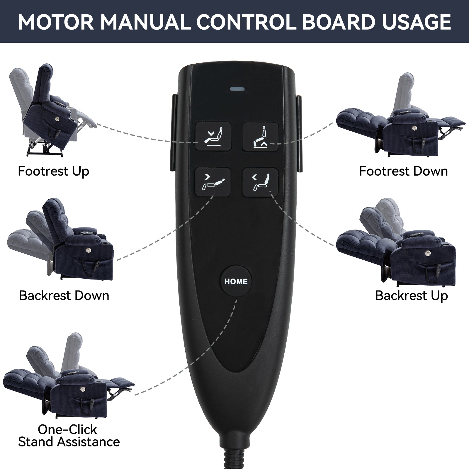 Blue Dual Motor Infinite Position Up to 350 LBS Chenille Power Lift Recliner Chair, Heavy Duty Motion Mechanism with 8-Point Vibration Massage and Lumbar Heating, Dual Cup Holders