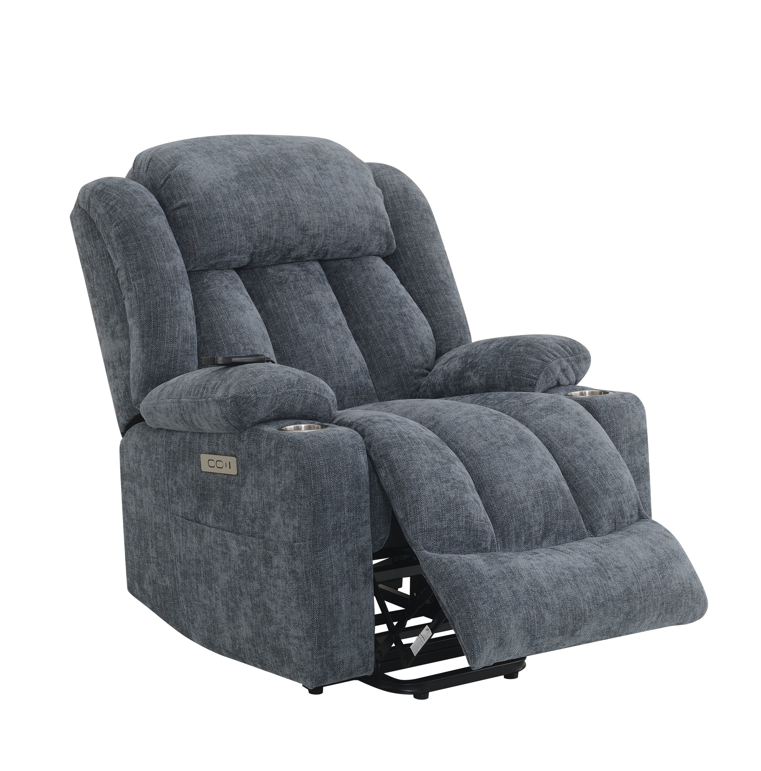 ACME Omarion Power Recliner w/Lift, Heating & Massage, Blue Velvet LV02996 - Value Lift Chairs 