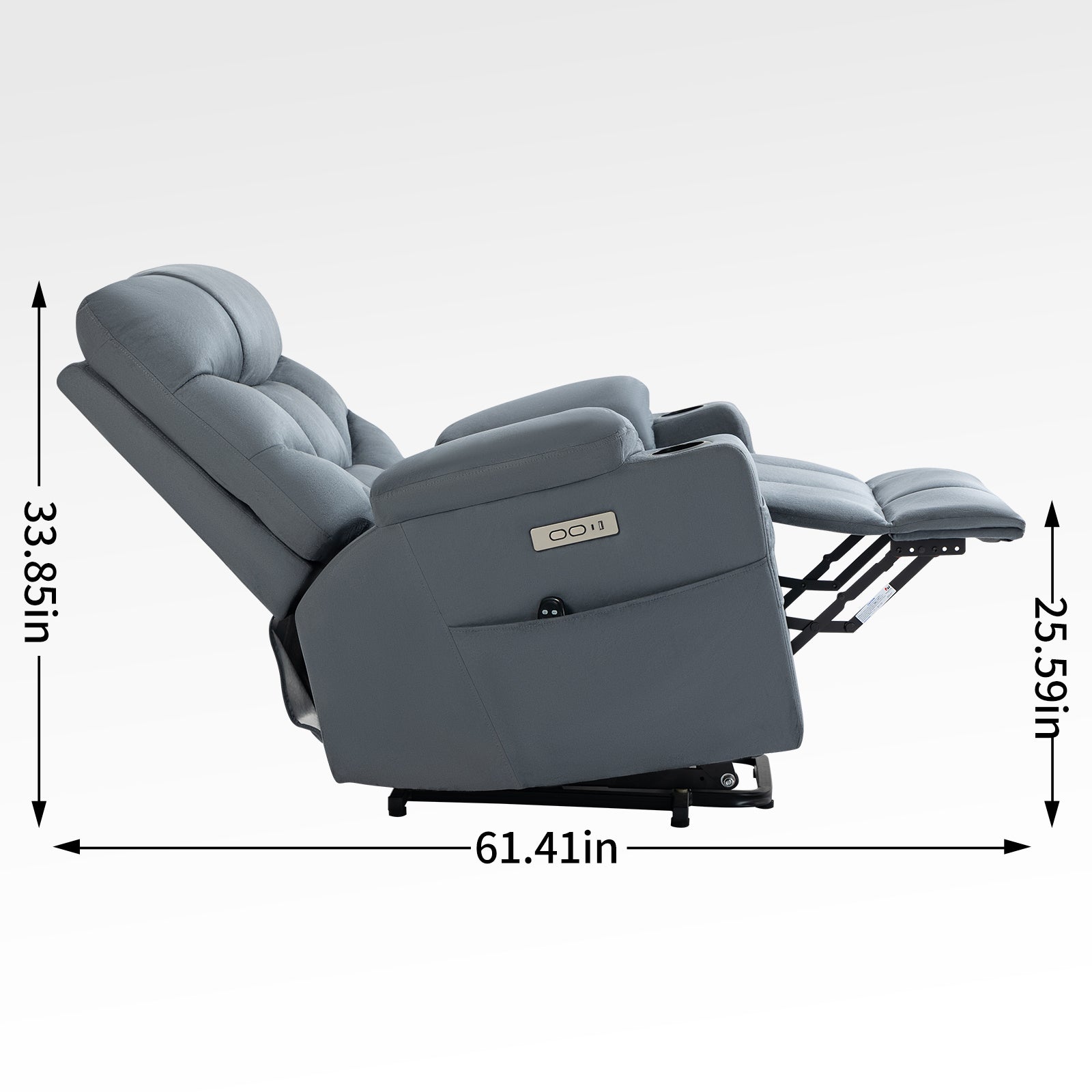 Up to 350 LBS Power Lift Recliner Chair, Heavy Duty Motion Mechanism with 8-Point Vibration Massage and Lumbar Heating, Cup Holders, USB and Type-C Ports, Removable Cushions, Blue - Value Lift Chairs 