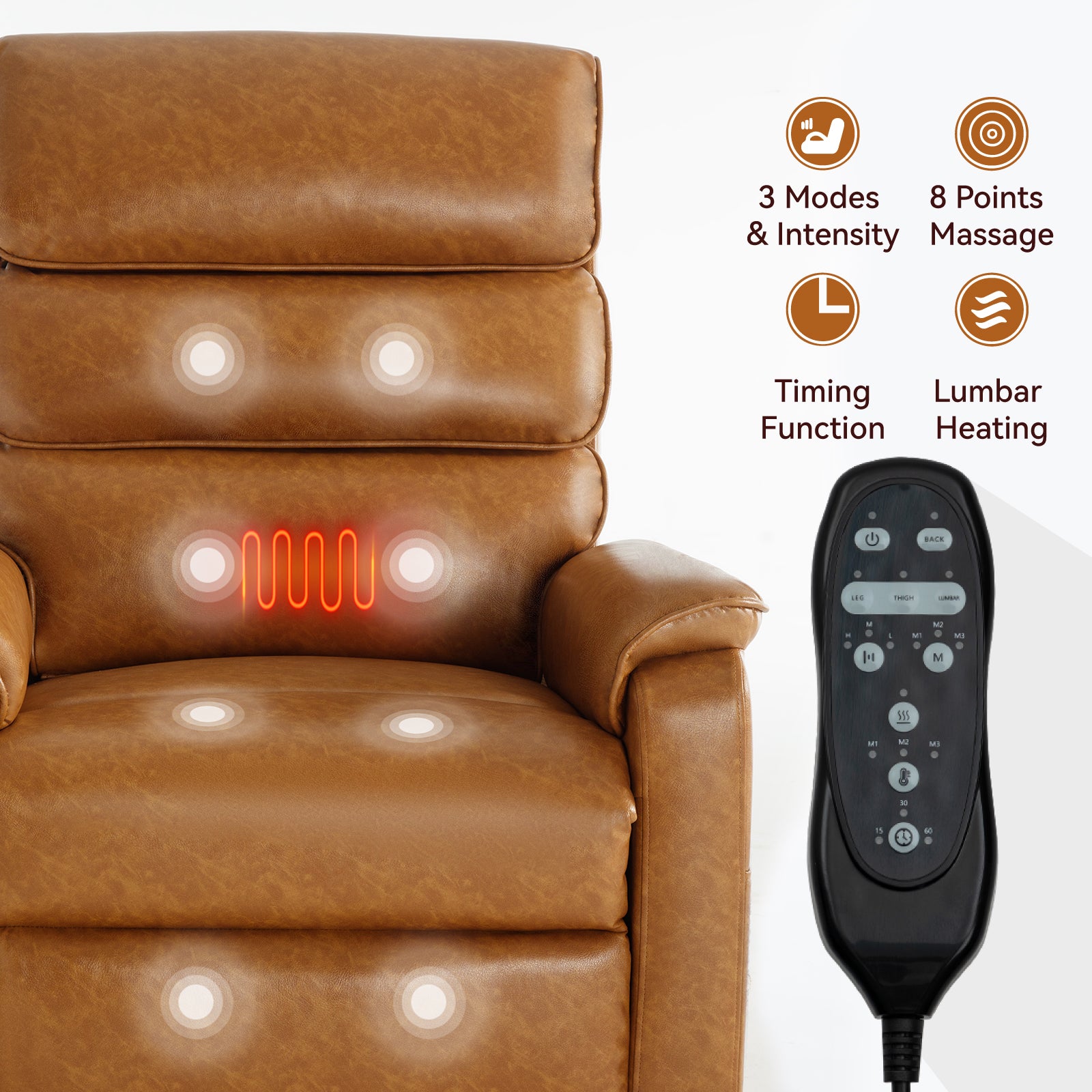 Brown Infinite Position Layflat Power Lift Chair.