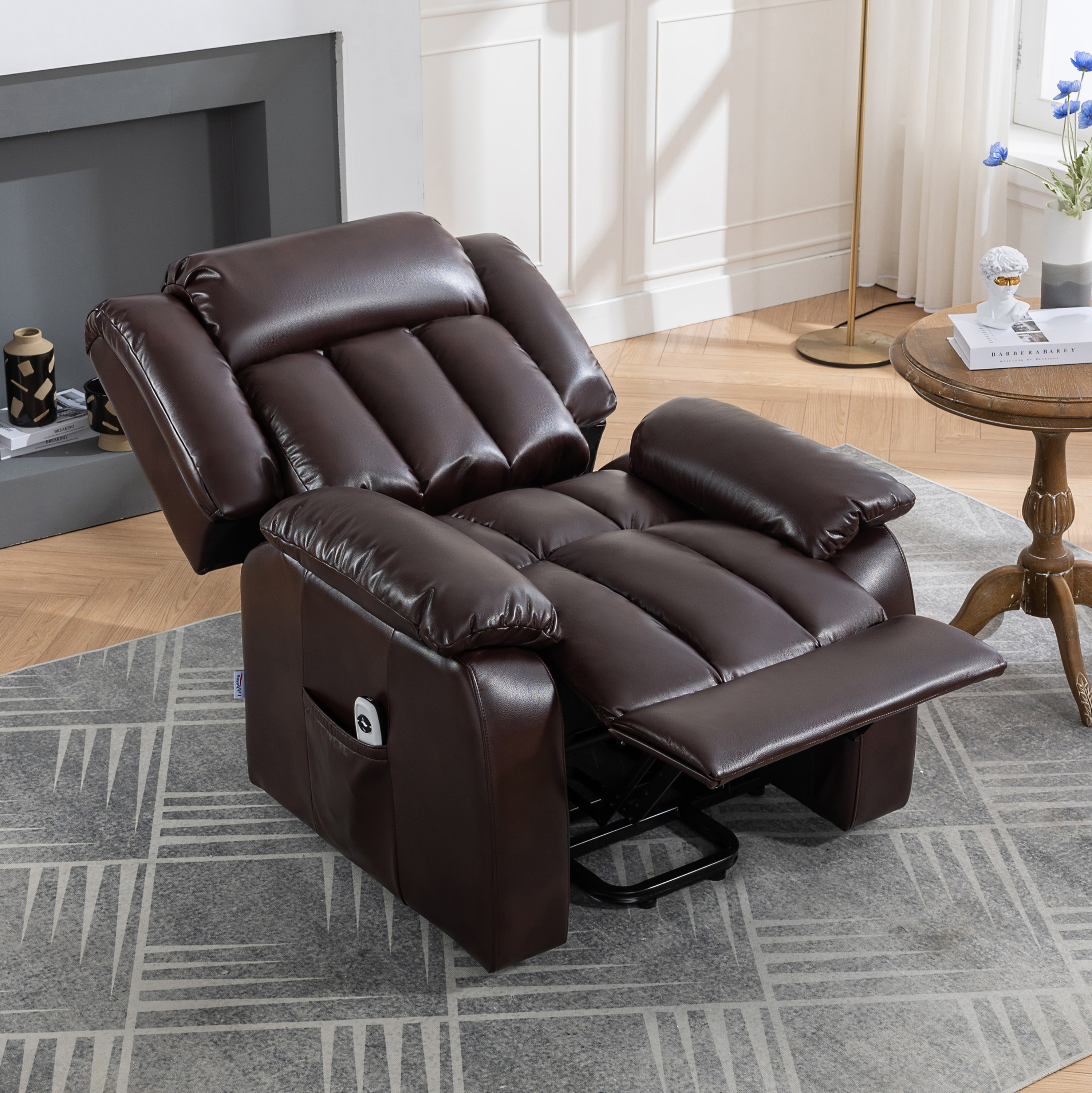 Lehboson Lift Recliner Chair, Electric Power Recliner Chair for Elderly, (Red Brown)