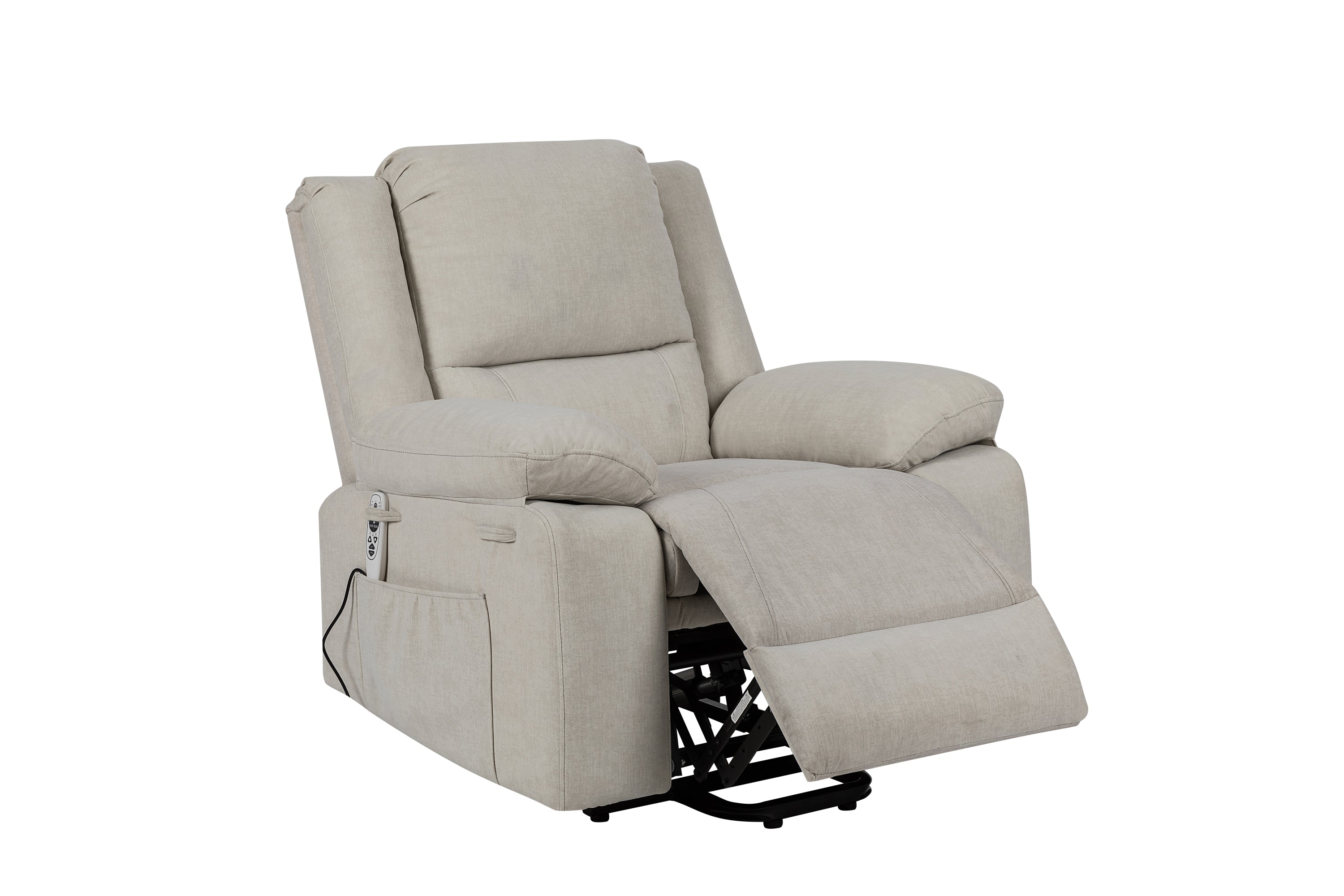 Electric Power Recliner Chair With Massage For Elderly ,Remote Control Multi-function Lifting, Timing, Cushion Heating Chair With Side Pocket Beige