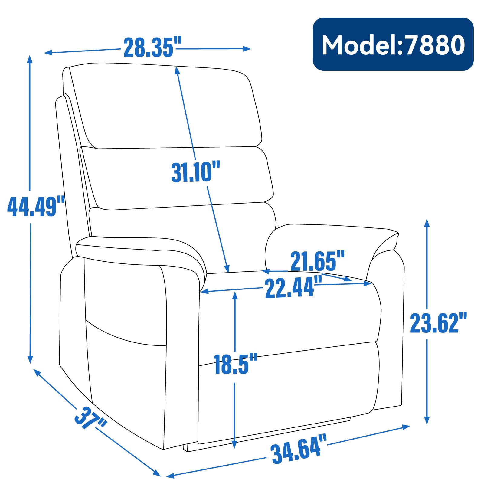 Blue Chenille Dual Motor Infinite Position Up to 350 LBS Power Lift Recliner Chair with Power-Remote, Heat Massage and Heavy Duty Motion Mechanism