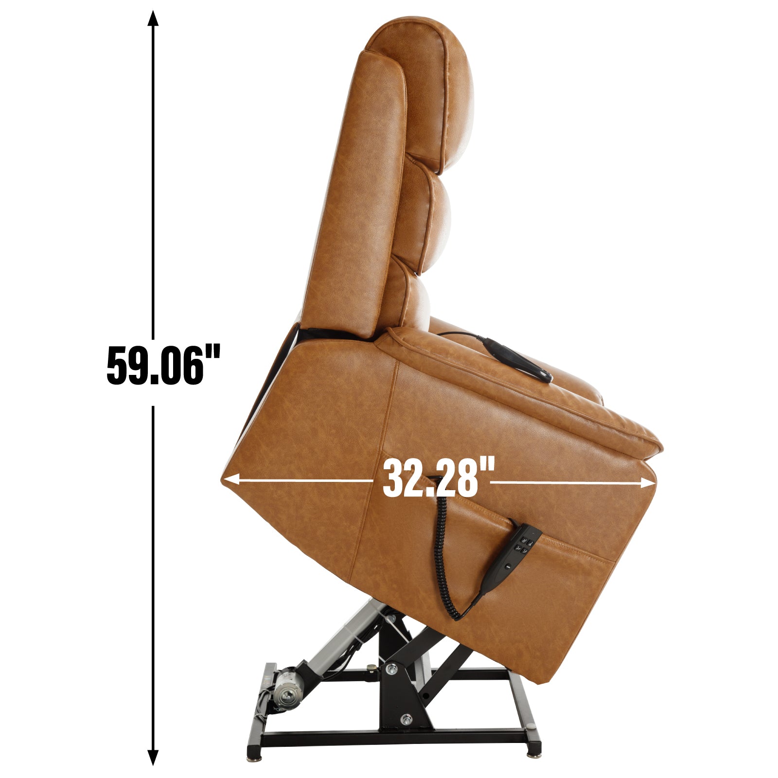 Brown Infinite Position Layflat Power Lift Chair.