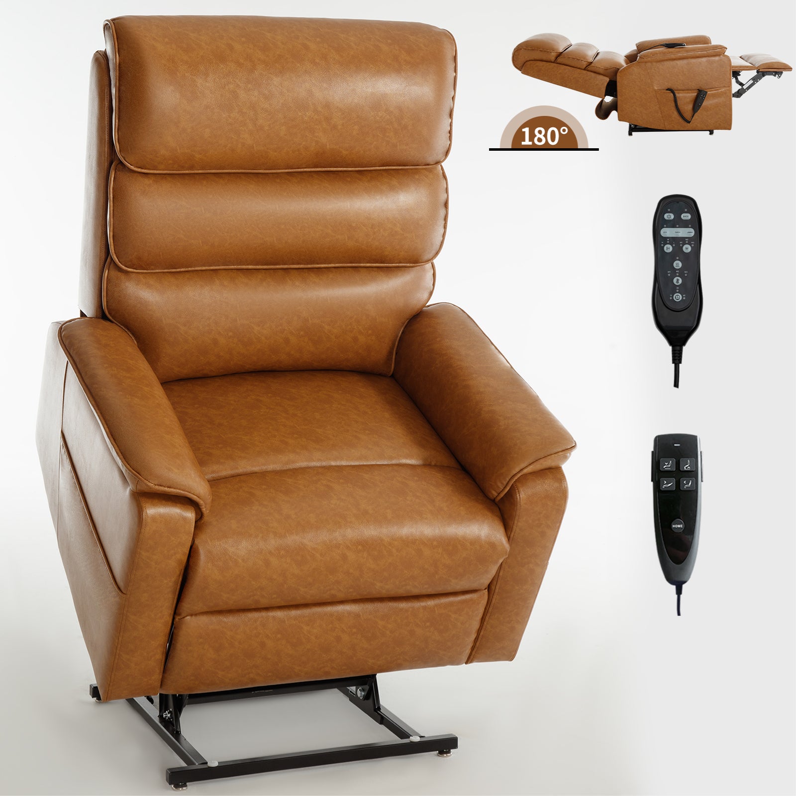 Brown Infinite Position Layflat Power Lift Chair.